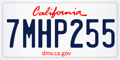 CA license plate 7MHP255