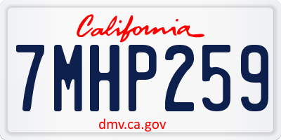 CA license plate 7MHP259