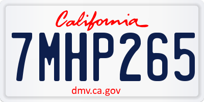 CA license plate 7MHP265