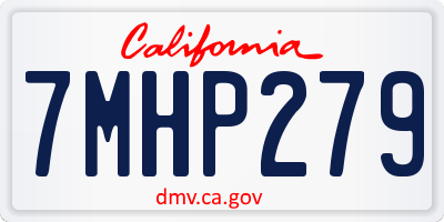 CA license plate 7MHP279