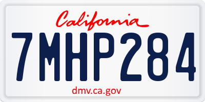 CA license plate 7MHP284