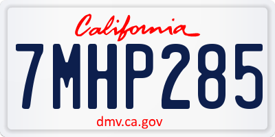 CA license plate 7MHP285