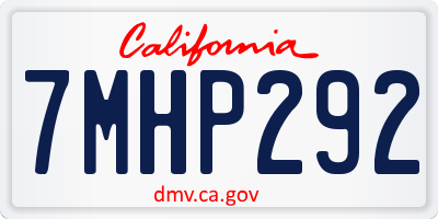CA license plate 7MHP292