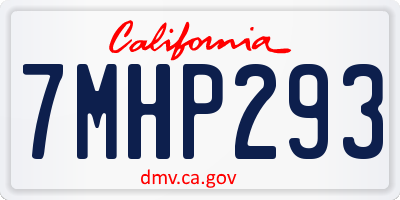 CA license plate 7MHP293