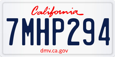 CA license plate 7MHP294
