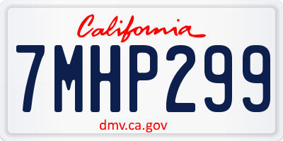 CA license plate 7MHP299