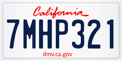 CA license plate 7MHP321