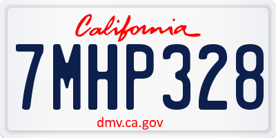 CA license plate 7MHP328