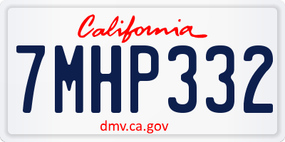 CA license plate 7MHP332