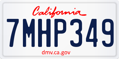 CA license plate 7MHP349