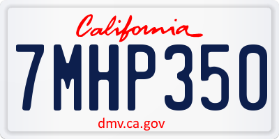 CA license plate 7MHP350