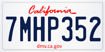 CA license plate 7MHP352