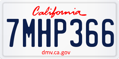 CA license plate 7MHP366