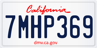 CA license plate 7MHP369