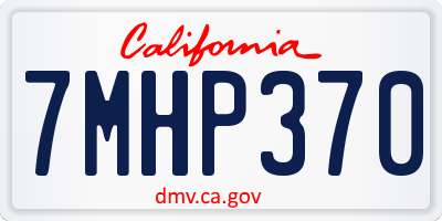 CA license plate 7MHP370