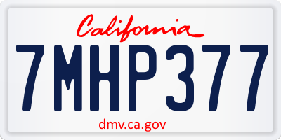 CA license plate 7MHP377