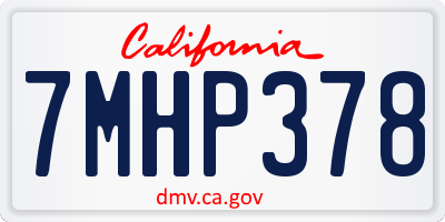 CA license plate 7MHP378