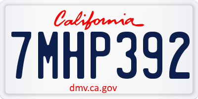 CA license plate 7MHP392