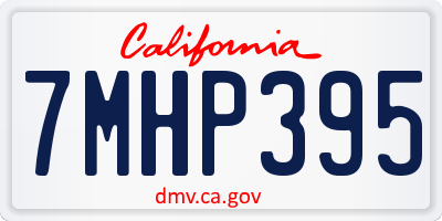 CA license plate 7MHP395