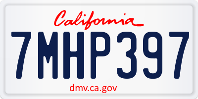 CA license plate 7MHP397
