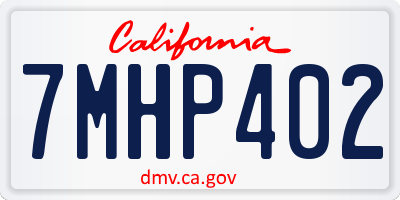CA license plate 7MHP402