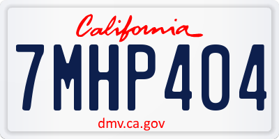 CA license plate 7MHP404