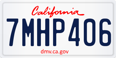 CA license plate 7MHP406