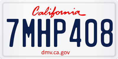 CA license plate 7MHP408