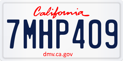 CA license plate 7MHP409