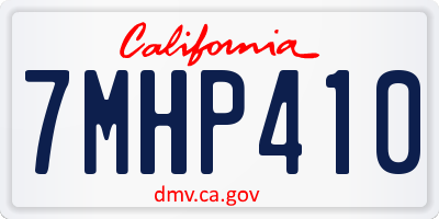 CA license plate 7MHP410