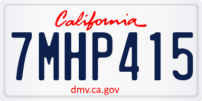CA license plate 7MHP415
