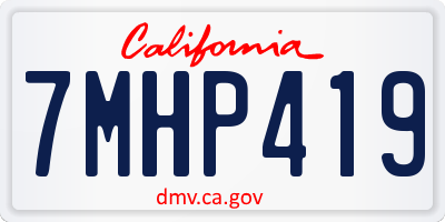 CA license plate 7MHP419