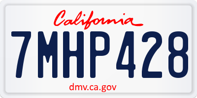 CA license plate 7MHP428