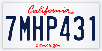 CA license plate 7MHP431