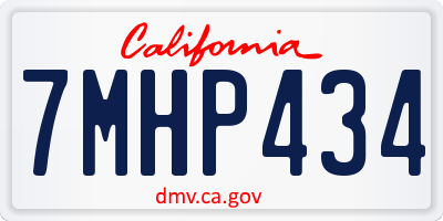 CA license plate 7MHP434