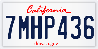 CA license plate 7MHP436