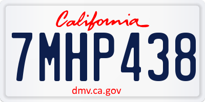 CA license plate 7MHP438