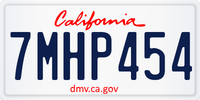 CA license plate 7MHP454