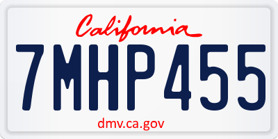 CA license plate 7MHP455