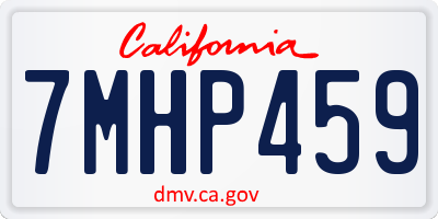 CA license plate 7MHP459