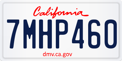 CA license plate 7MHP460
