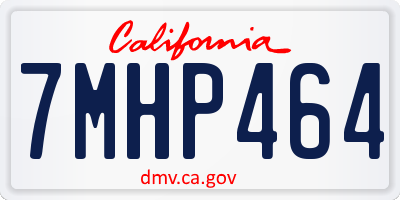 CA license plate 7MHP464