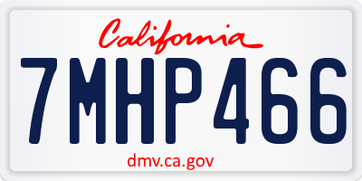 CA license plate 7MHP466