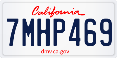 CA license plate 7MHP469