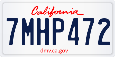 CA license plate 7MHP472