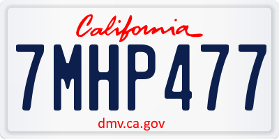 CA license plate 7MHP477
