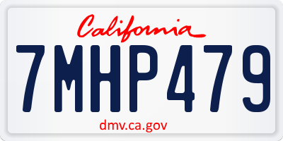 CA license plate 7MHP479