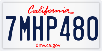 CA license plate 7MHP480