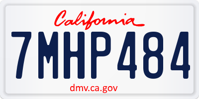CA license plate 7MHP484