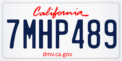 CA license plate 7MHP489